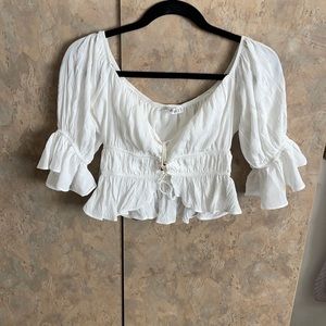 Saints and Secrets peasant top